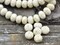 *25* 6x9mm Silver Mercury Washed Opaque Ivory Cruller Rondelle Beads